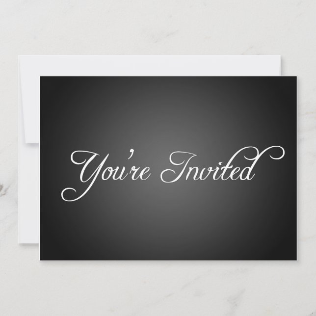 Modern Black Party Invitation (Front)