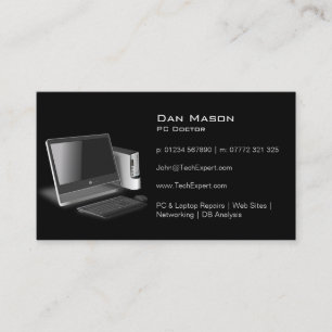 Modern Black PC Technology - Business Card