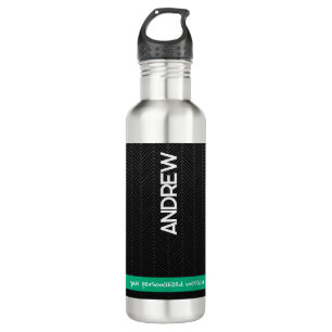 Modern Black Personalised  710 Ml Water Bottle