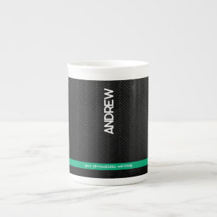 Modern Black Personalised  Bone China Mug