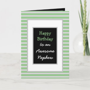 Modern Black Personalised Happy Birthday Nephew Card