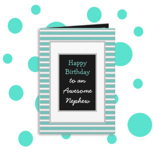 Modern Black Personalised Happy Birthday Nephew Card
