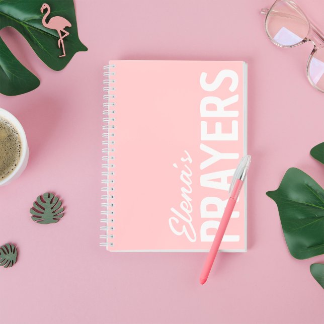 Modern Black Personalised Prayer Journal Notebook (Creator Uploaded)