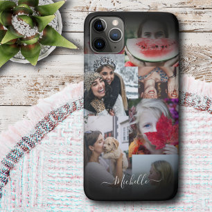 Modern Black Photo Collage 6 Image  iPhone Case