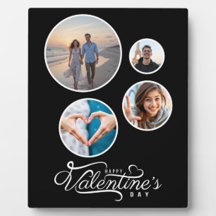 Modern Black Photo Collage Valentine’s Gift Plaque