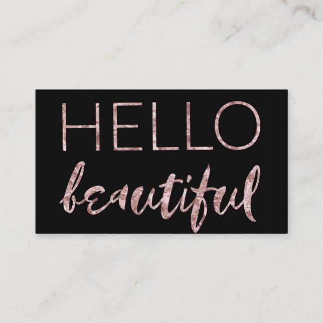 Modern Black Pink Beauty Appointment Business Card (Front)