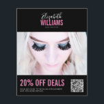 Modern Black Pink Beauty Salon Promo Deals QR Code Flyer<br><div class="desc">Modern Black Pink Beauty Salon Promo Deals QR Code Flyer</div>
