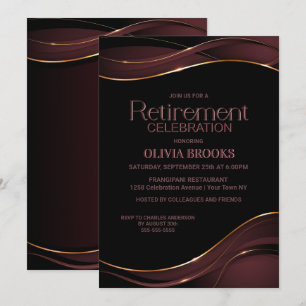 Modern Black Pink Retirement Celebration Invitation