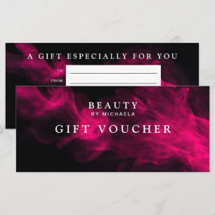 Modern Black & Pink Smoke Gift Voucher/Certificate