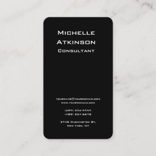 Modern Black Plain Unique Minimalist Business Card