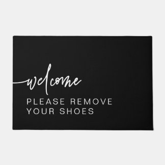 Modern Black Please Remove Your Shoes Doormat
