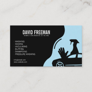 Modern Black Pressure Washing Mobile Car Wash Business Card