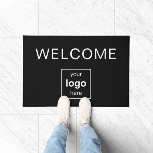 Modern Black Professional Business Logo  Doormat