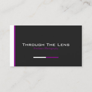 Modern Black, Purple, White Stripe - business Card