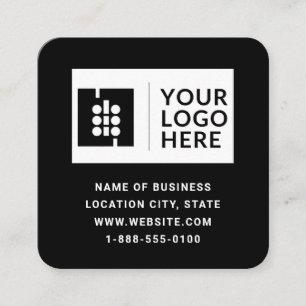 Modern Black QR Code Logo Square Card