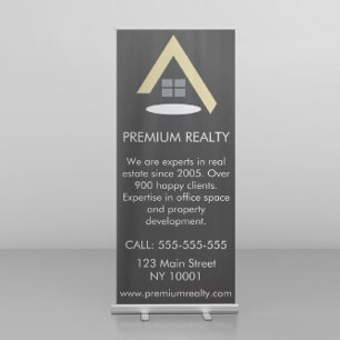 Modern Black Real Estate Promotional Realty Retractable Banner