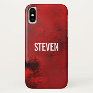 Modern Black & Red Abstract - Dark Mysterious iPhone X Case