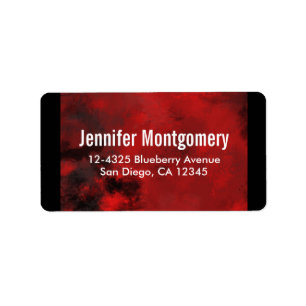 Modern Black & Red Abstract - Dark Mysterious Label