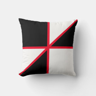 Modern Black Red and White Cushion