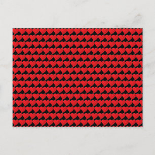 Modern black red hearts pattern Valentine's day Postcard