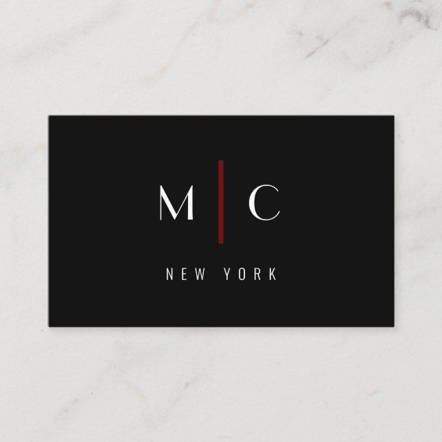 Modern Black Red Sleek Luxury Company Typography Business Card (Front)
