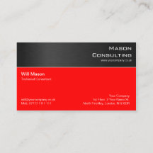 Modern Black Red Steel Professional Business Card