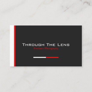 Modern Black, Red & White Stripe - Business Card