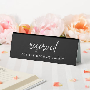 Modern Black Reserved Groom's Family Wedding 