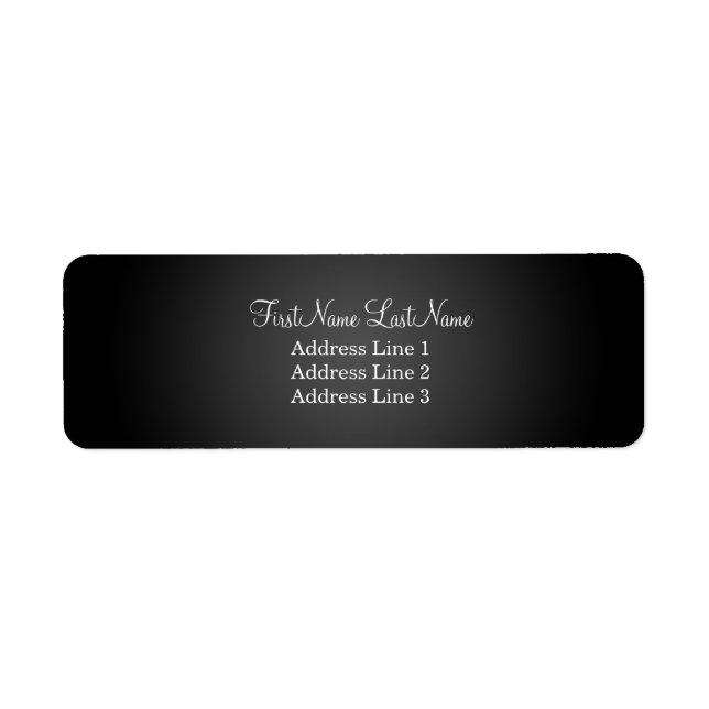 Modern Black Return Address Label (Front)