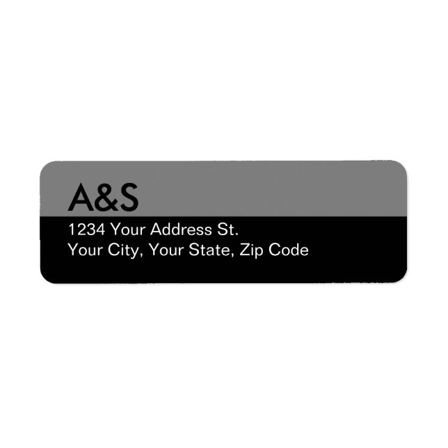 Modern Black Return Address Labels (Front)