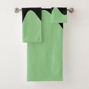 Modern Black River Sage green Bath Towel Set