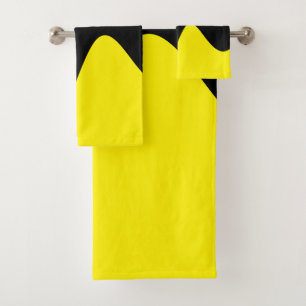 Modern Black River yellow Bath Towel Set