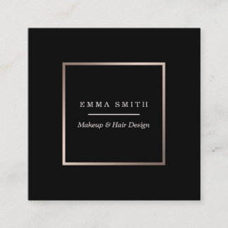 Modern Black Rose Gold Minimalist Business Card