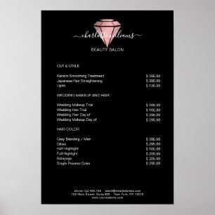 Modern Black Rosegold Diamond Price List   Poster
