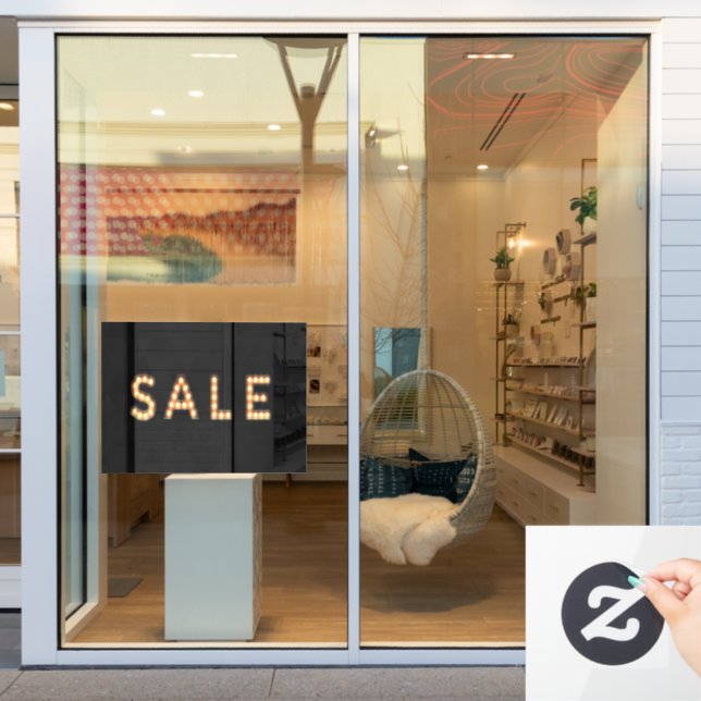 Modern Black Sale Light Sign (Store Window)