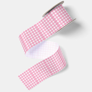Modern Black scottish Tartan Plaid Classic pink Satin Ribbon