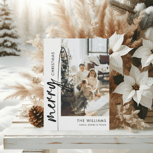 Modern Black Script Christmas Photo Holiday Card