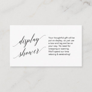 Modern black script, Display Shower Enclosure Card