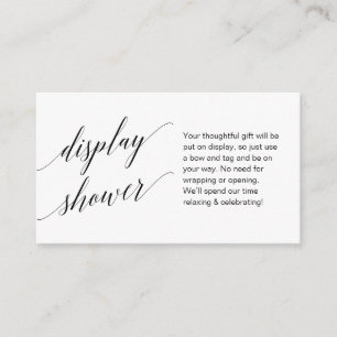 Modern black script, Display Shower Enclosure Card