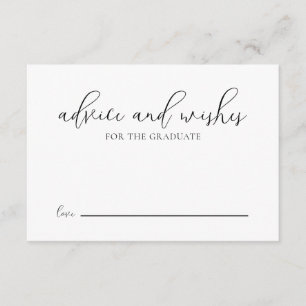 Modern Black Script Graduate Advice Graduation Enclosure Card