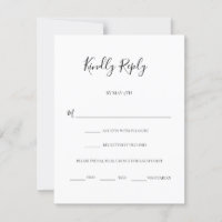 Modern Black Script Meal Choice Wedding