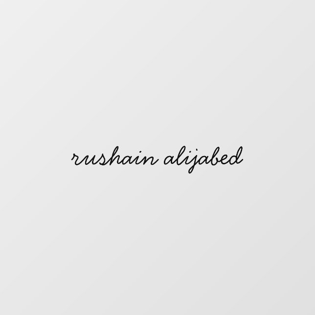 Modern Black Script Monogram Window Cling (Sheet)