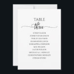 Modern Black Script Table Number 3 Seating Chart<br><div class="desc">Modern and elegant design printed Black White Calligraphy Script Table Number 3 Seating Chart Cards that can be customised with your text and add each table number card to your cart, one by one. Please click the "Customise it" button and use our design tool to modify this template. Check out...</div>