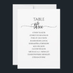 Modern Black Script Table Number 3 Seating Chart<br><div class="desc">Modern and elegant design printed Black White Calligraphy Script Table Number 3 Seating Chart Cards that can be customised with your text and add each table number card to your cart, one by one. Please click the "Customise it" button and use our design tool to modify this template. Check out...</div>