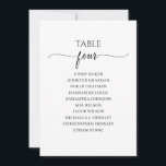 Modern Black Script Table Number 4 Seating Chart<br><div class="desc">Modern and elegant design printed Black White Calligraphy Script Table Number 4 Seating Chart Cards that can be customised with your text and add each table number card to your cart, one by one. Please click the "Customise it" button and use our design tool to modify this template. Check out...</div>