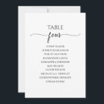 Modern Black Script Table Number 4 Seating Chart<br><div class="desc">Modern and elegant design printed Black White Calligraphy Script Table Number 4 Seating Chart Cards that can be customised with your text and add each table number card to your cart, one by one. Please click the "Customise it" button and use our design tool to modify this template. Check out...</div>