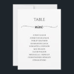 Modern Black Script Table Number 9 Seating Chart<br><div class="desc">Modern and elegant design printed Black White Calligraphy Script Table Number 9 Seating Chart Cards that can be customised with your text and add each table number card to your cart, one by one. Please click the "Customise it" button and use our design tool to modify this template. Check out...</div>