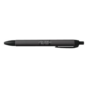 Modern Black Script Typography Initial Monogram Black Ink Pen