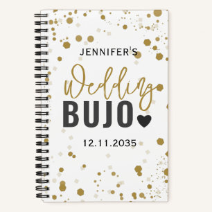 Modern Black Script Wedding Bullet Journal BUJO
