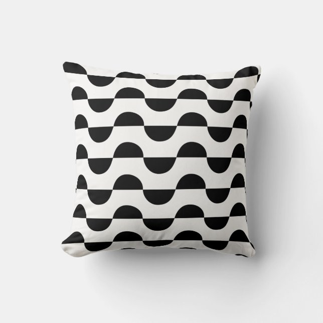 Modern Black Semi-circle pattern Cushion (Front)
